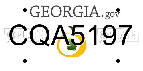 CQA5197 Georgia License Plate