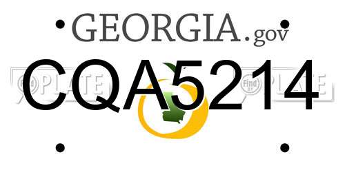 CQA5214 Georgia License Plate