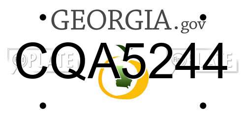 CQA5244 Georgia License Plate