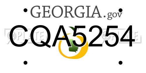 CQA5254 Georgia License Plate