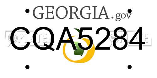 CQA5284 Georgia License Plate