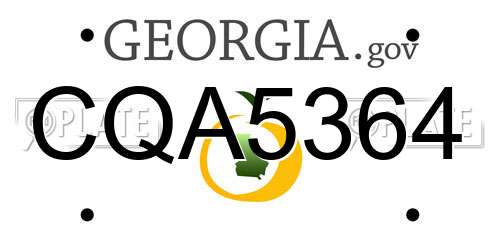 CQA5364 Georgia License Plate
