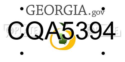 CQA5394 Georgia License Plate