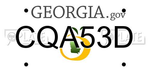 CQA53D Georgia License Plate