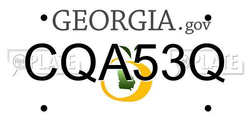 CQA53Q Georgia License Plate