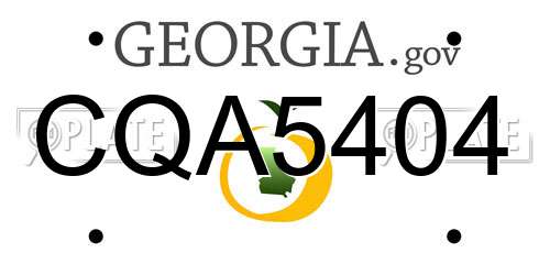 CQA5404 Georgia License Plate