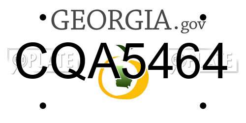 CQA5464 Georgia License Plate