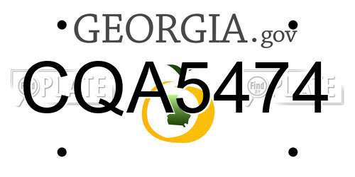 CQA5474 Georgia License Plate