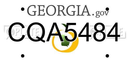 CQA5484 Georgia License Plate