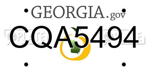 CQA5494 Georgia License Plate