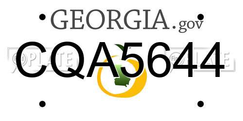CQA5644 Georgia License Plate