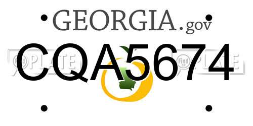 CQA5674 Georgia License Plate