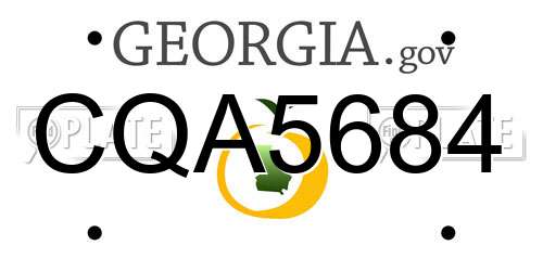 CQA5684 Georgia License Plate