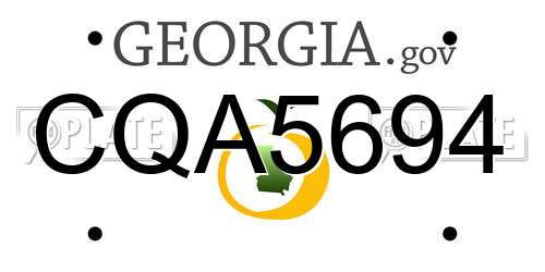 CQA5694 Georgia License Plate