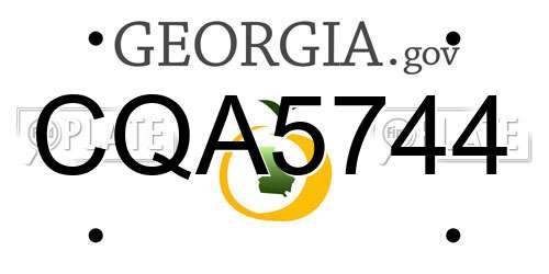 CQA5744 Georgia License Plate