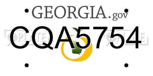 CQA5754 Georgia License Plate