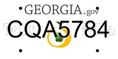 CQA5784 Georgia License Plate