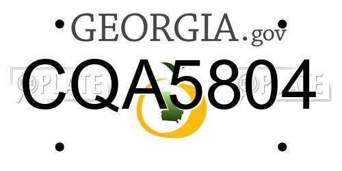 CQA5804 Georgia License Plate