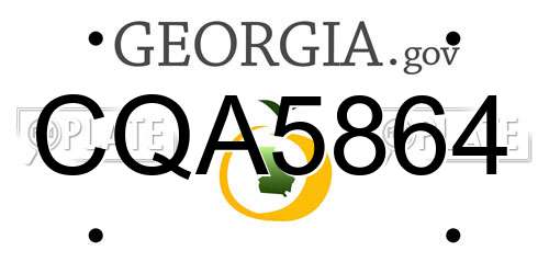 CQA5864 Georgia License Plate