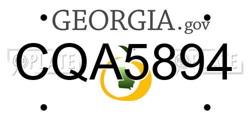 CQA5894 Georgia License Plate