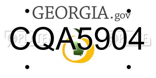 CQA5904 Georgia License Plate