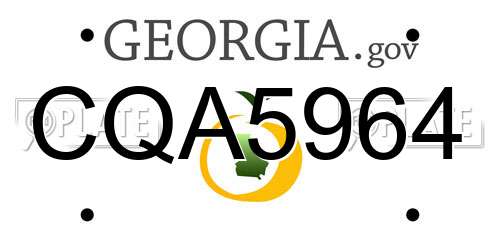 CQA5964 Georgia License Plate