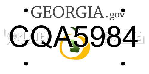 CQA5984 Georgia License Plate