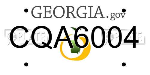 CQA6004 Georgia License Plate