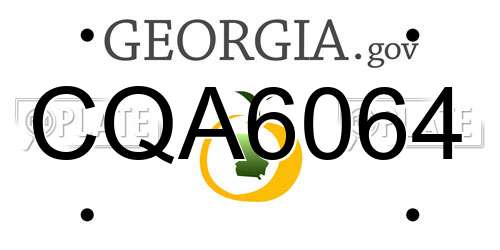 CQA6064 Georgia License Plate