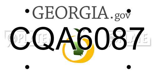 CQA6087 Georgia License Plate