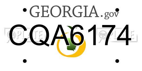 CQA6174 Georgia License Plate