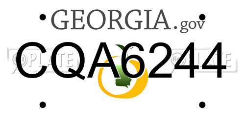CQA6244 Georgia License Plate