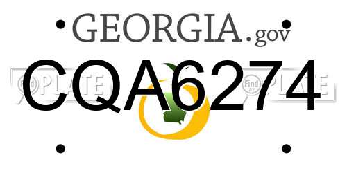 CQA6274 Georgia License Plate
