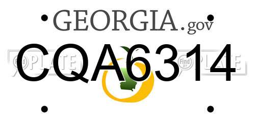 CQA6314 Georgia License Plate