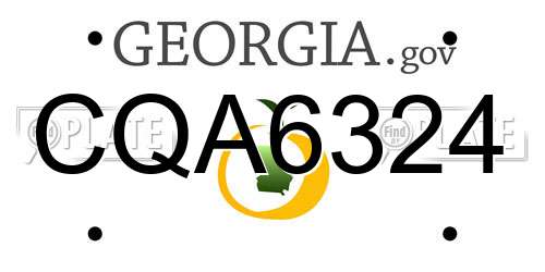 CQA6324 Georgia License Plate
