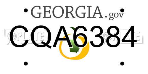 CQA6384 Georgia License Plate