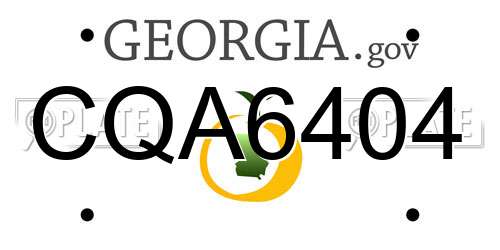 CQA6404 Georgia License Plate