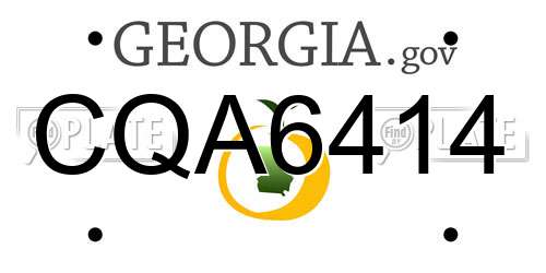CQA6414 Georgia License Plate