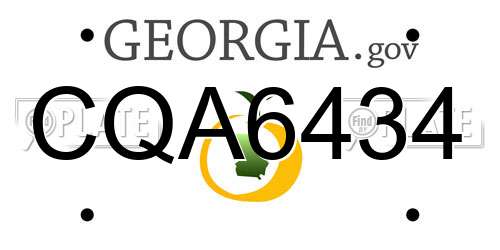 CQA6434 Georgia License Plate