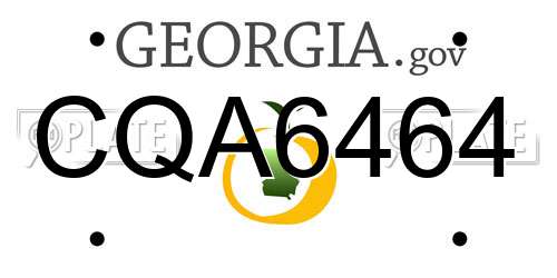CQA6464 Georgia License Plate
