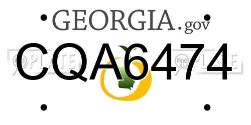 CQA6474 Georgia License Plate
