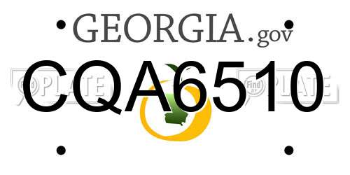 CQA6510 Georgia License Plate