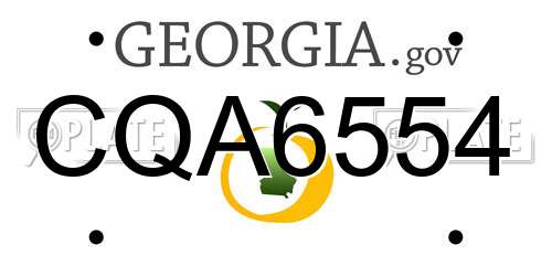 CQA6554 Georgia License Plate