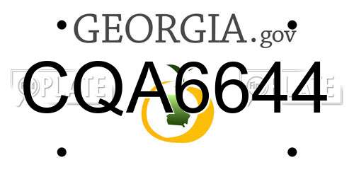 CQA6644 Georgia License Plate
