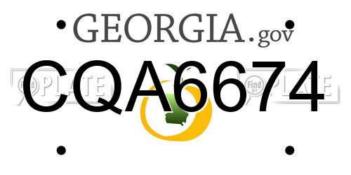 CQA6674 Georgia License Plate