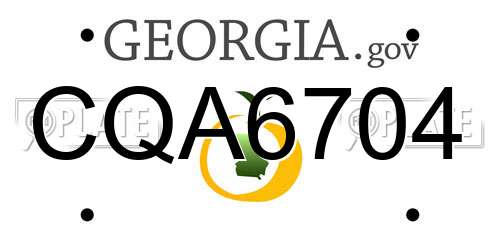 CQA6704 Georgia License Plate