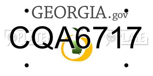 CQA6717 Georgia License Plate