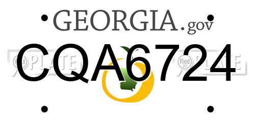 CQA6724 Georgia License Plate