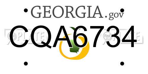 CQA6734 Georgia License Plate