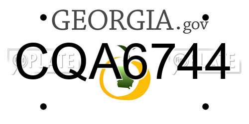 CQA6744 Georgia License Plate